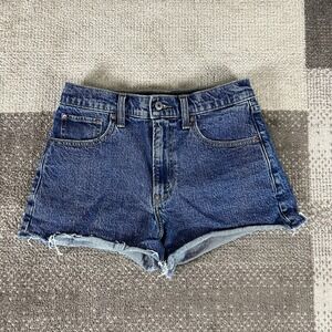 Abercrombie & Fitch Women The 90s Relaxed Cuttoff Shorts Size 26 Blue High Rise‎